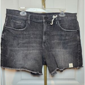 A.n.a A New Approach Wimens Black Washed Grsy Denim Shorts Jean 16 High Rise